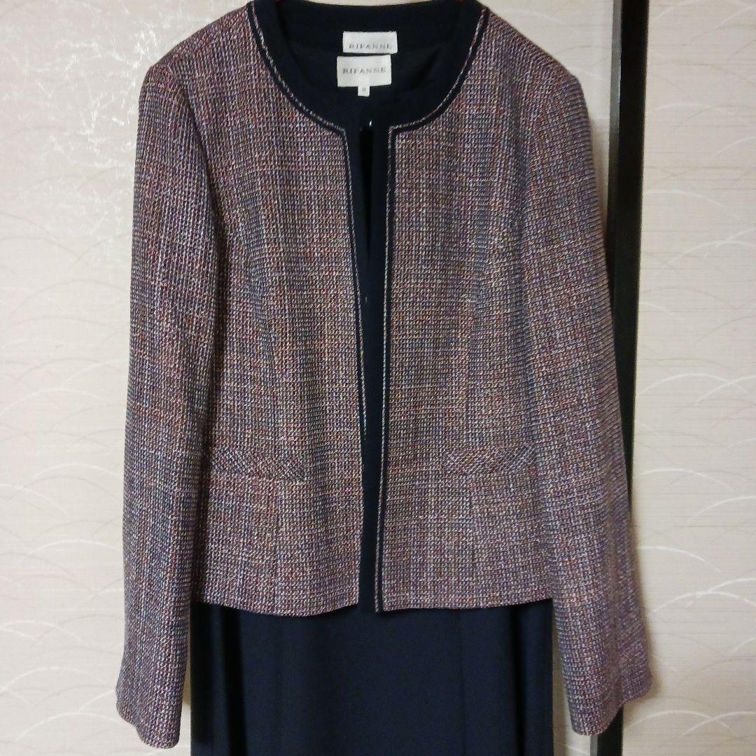 SOIR,RIFANNE ネイビージャケットとドレスセット　　11号