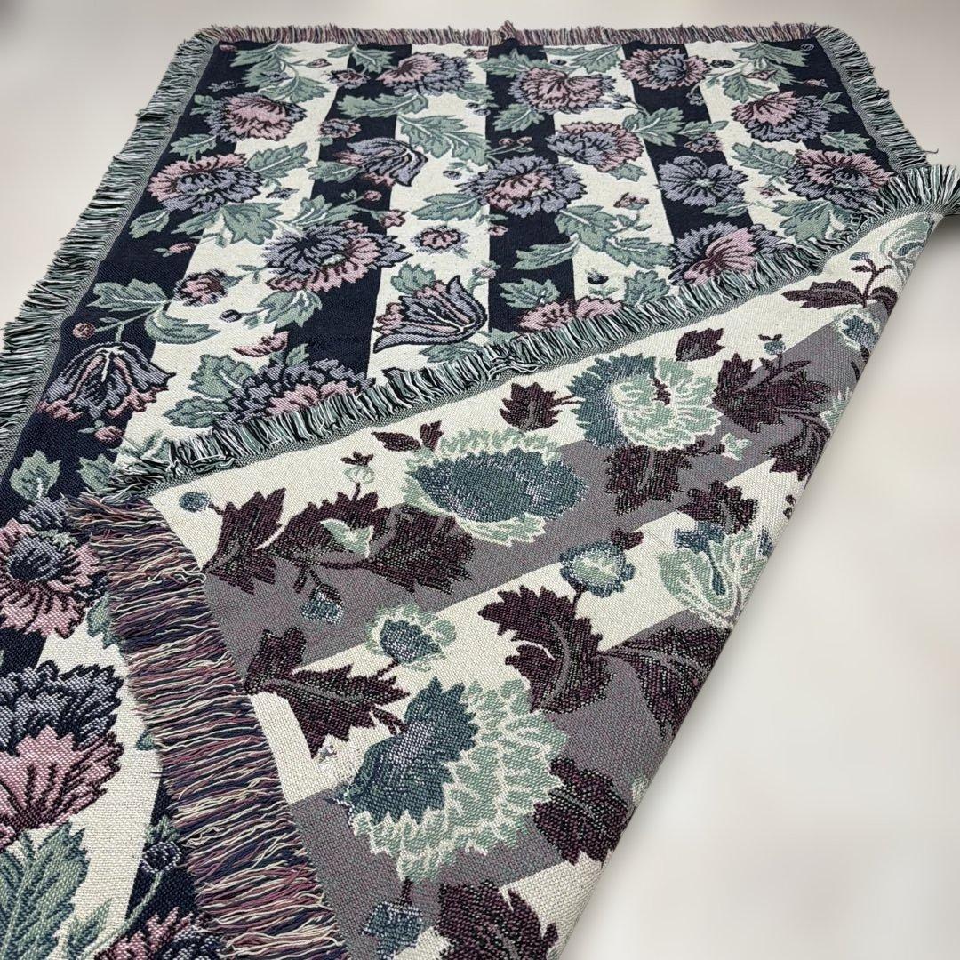 花　マルチカバー　ソファカバー　ヴィンテージラグ　175x117