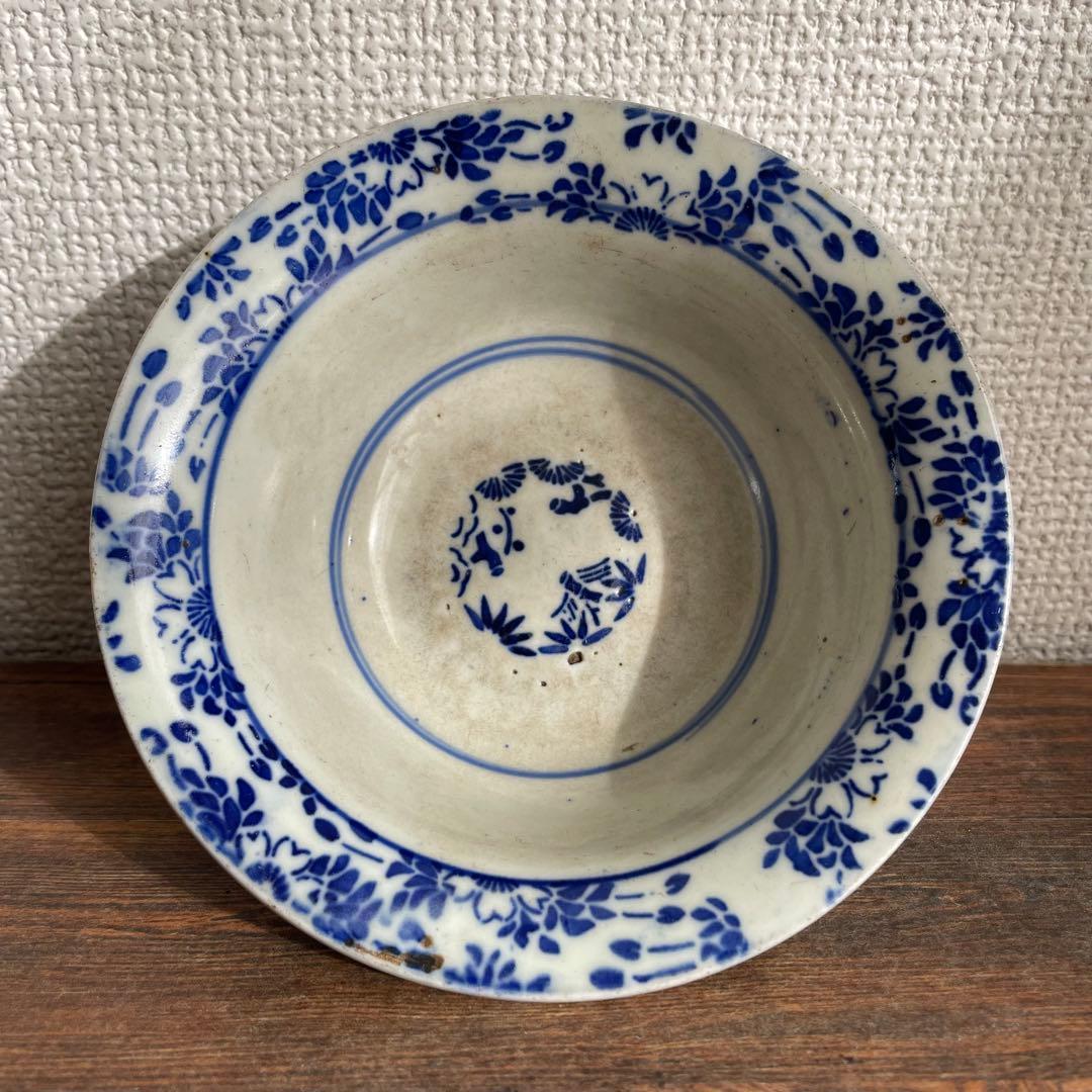 江戸後期〜明治初期 古伊万里 染付鉢 5枚揃い 深鉢 時代物 骨董 アンティーク