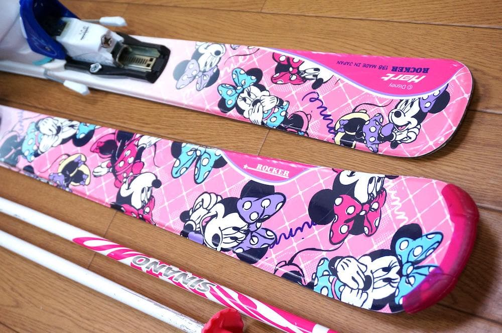 メンテ済 138cm 靴24cm HART ミニーちゃん柄 スキーセット