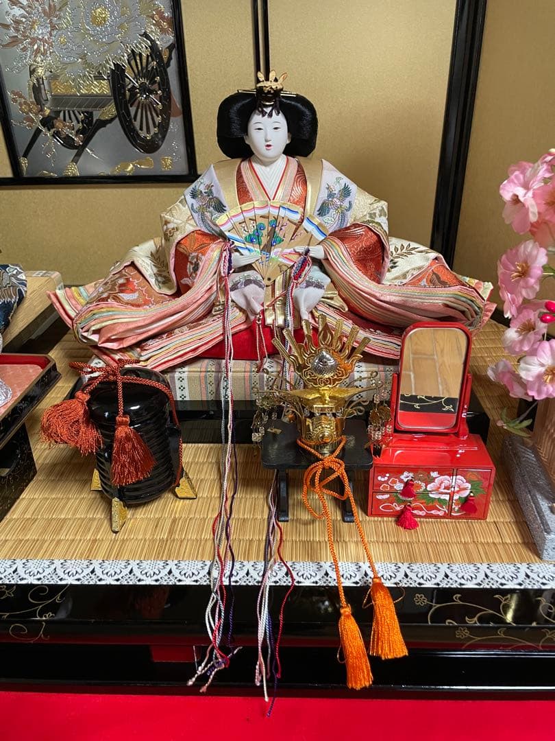 豪華なひな人形　親王飾り　①京都西陣 お雛様 雛人形フルセット　サイズ大120㎝