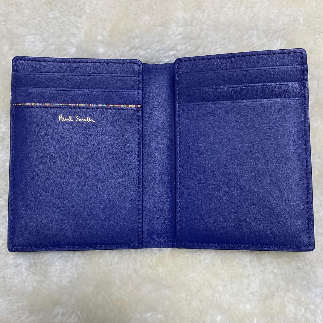 未使用保管品✨ポールスミスミニ財布カードケース青レザーミニクーパー箱&保存袋付き