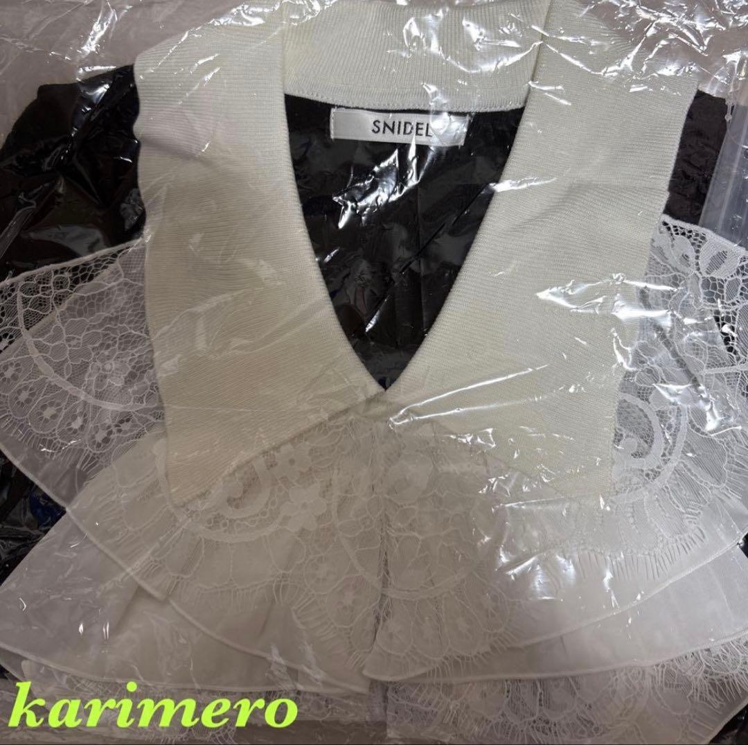 新品♥️SNIDEL Sustainableレイヤードラッフルニットプルオーバー