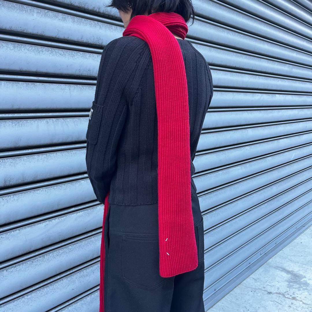 11AW Maison Margiela muffler red ④着画あり