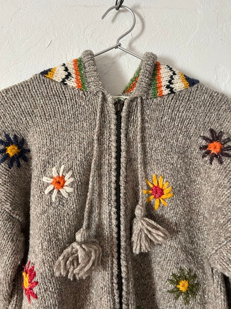 エグアドル　ニット　フードパーカー　itimi toro otoe