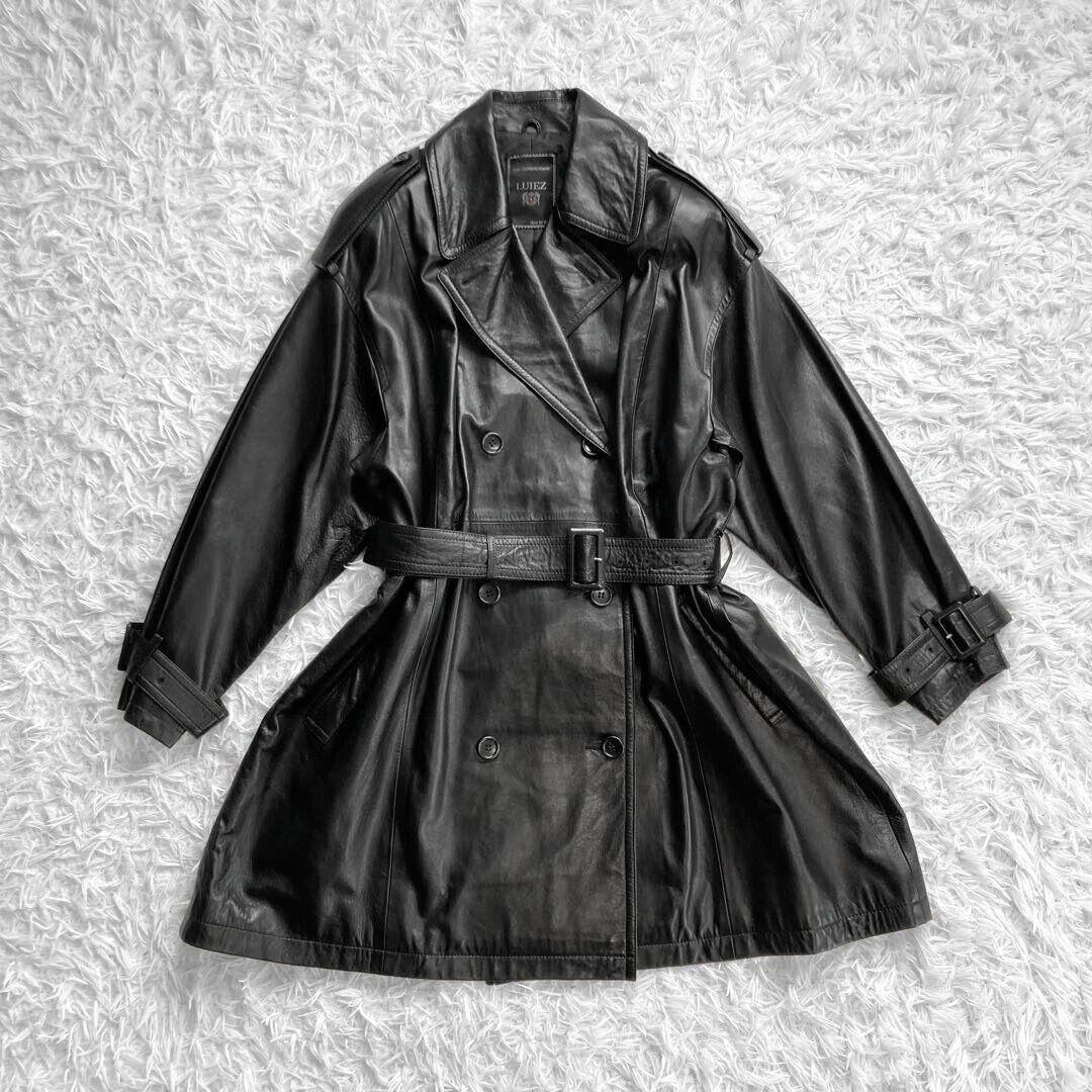 K プロフご覧ください‼️様 LUIEZ ラムレザー ベルト コート 9 M 黒