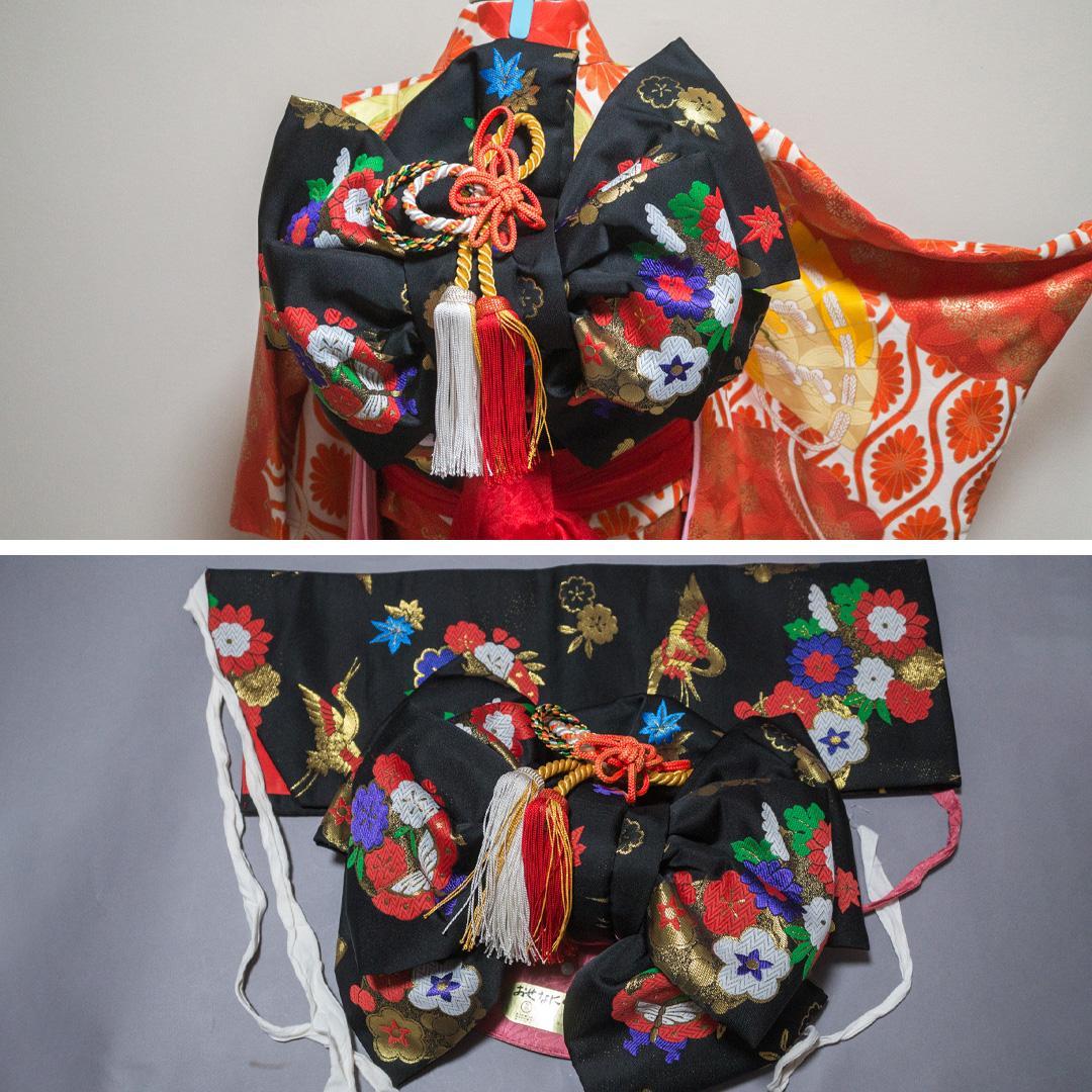 S*y様 【七五三 7歳】豪華晴れ着セット・正絹・扇面柄・作り帯・草履バッグ筥迫