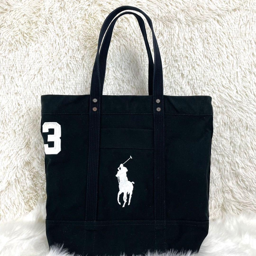 人気モデル✨ ラルフローレン キャンバス トートバッグ 刺繍ロゴ 入手困難