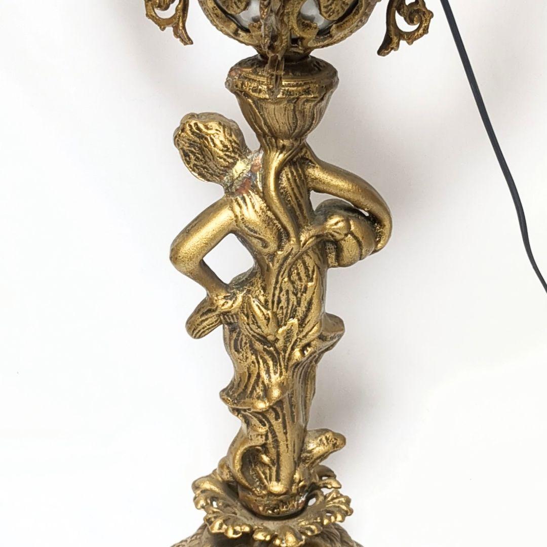 アンティーク風　ミルクガラスシェード　フロアランプ