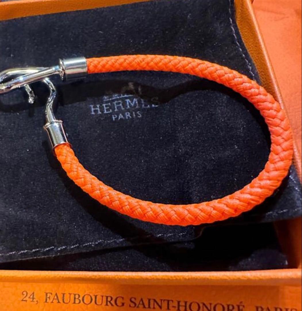 【超美品】エルメス　ジャンボブレスレット　オレンジ