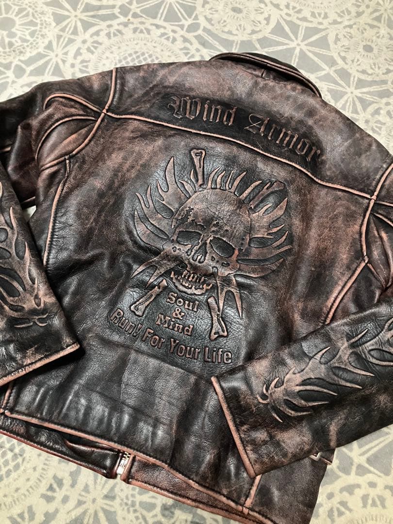 オールド　wind armor ファイヤースカル　レザージャケット