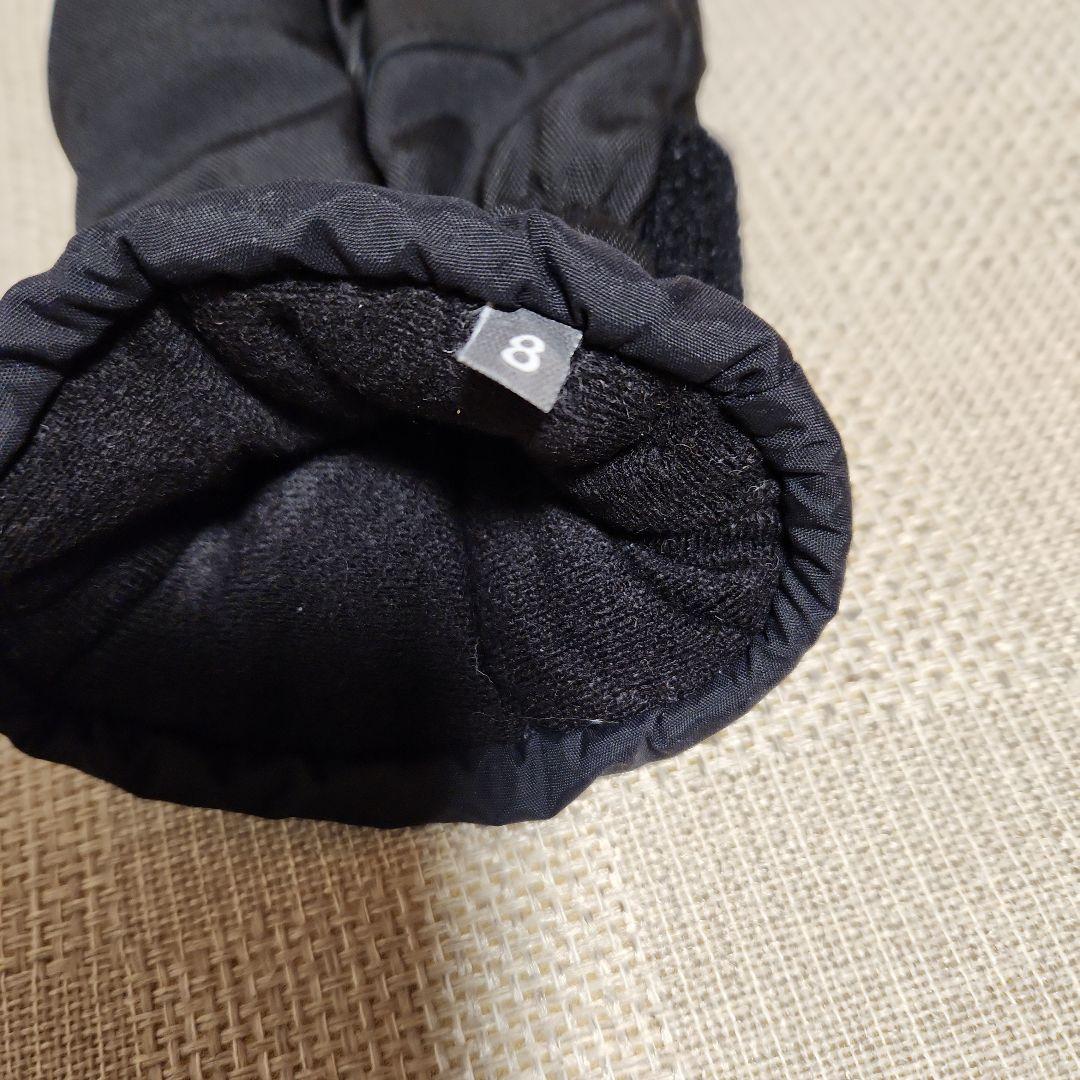 GUCCI 黒 レザー ナイロン グローブ　サイズ8