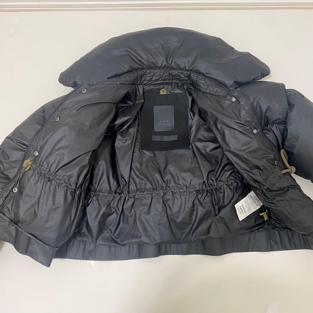 美品　タトラス　ダウンジャケット　2way ショート丈　ドローコード　黒　01