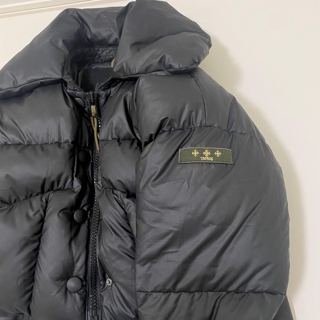 美品　タトラス　ダウンジャケット　2way ショート丈　ドローコード　黒　01
