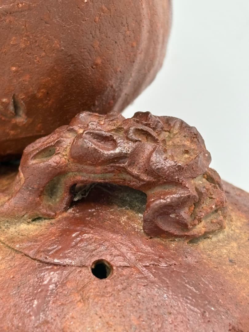 森風来作　備前手捻り角宝瓶