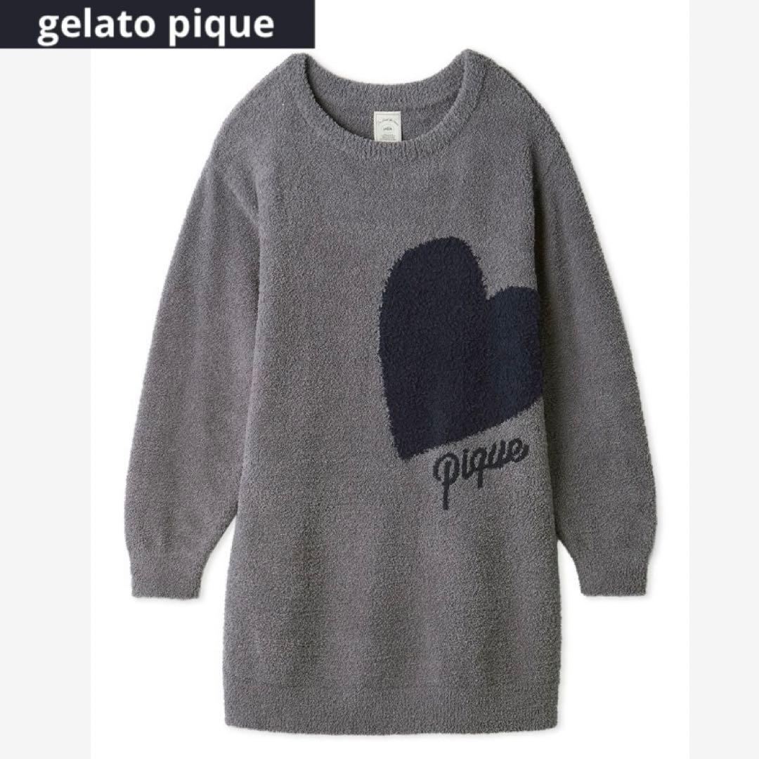 gelato pique ジェラートピケ ハートジャガードワンピース グレー