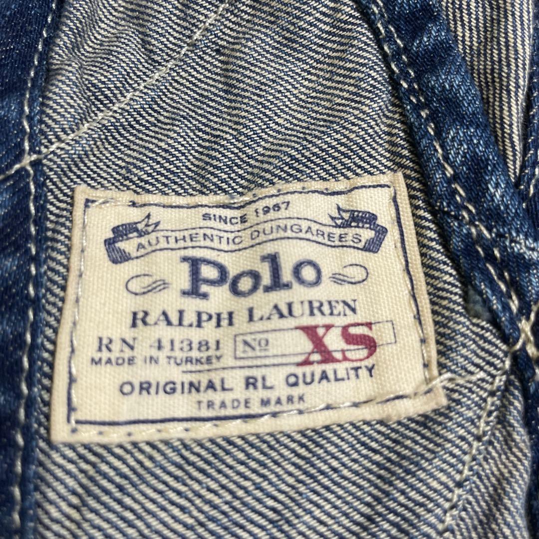 ポロラルフローレン　サロペット　デニムオーバーオール ダメージ加工　XS