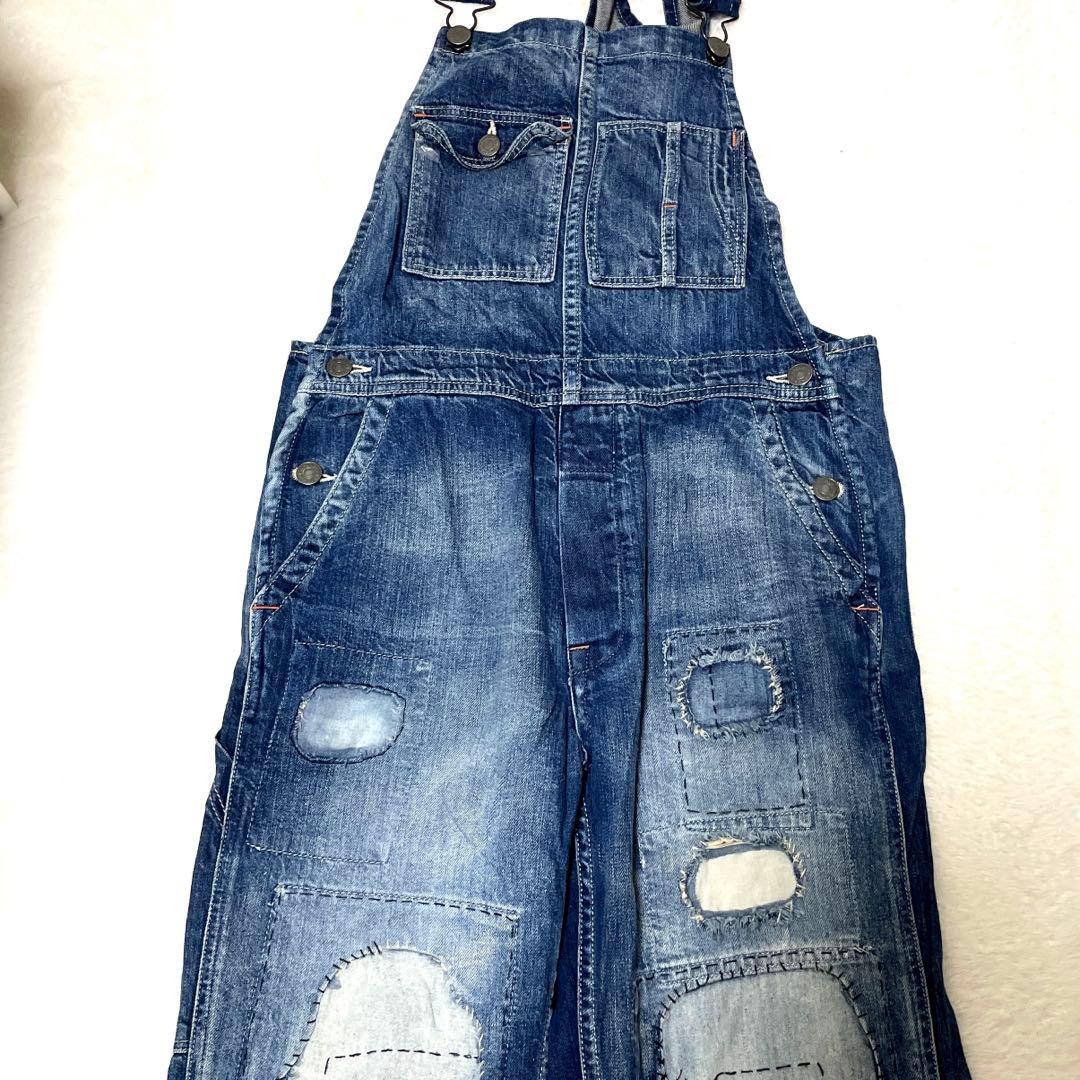 ポロラルフローレン　サロペット　デニムオーバーオール ダメージ加工　XS