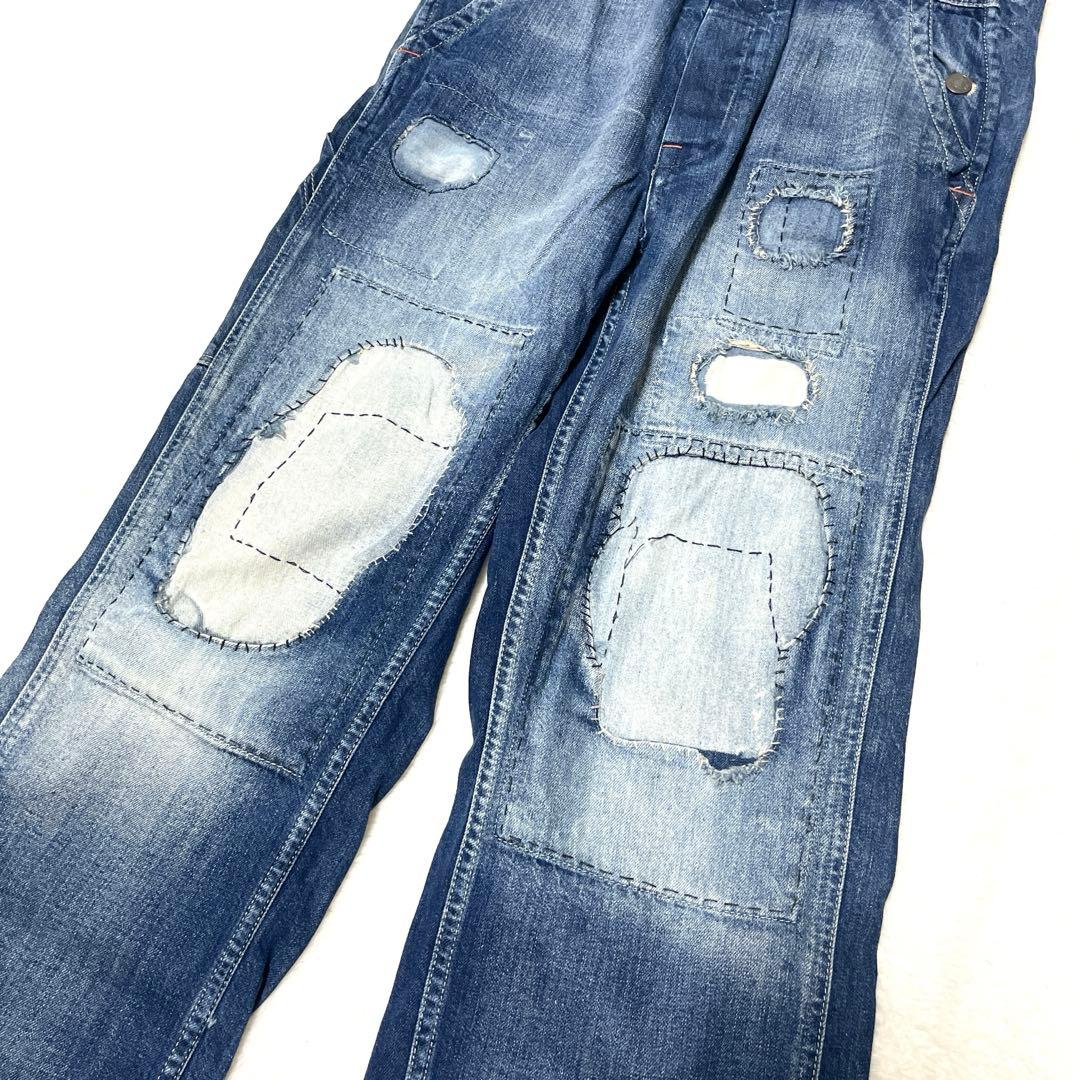 ポロラルフローレン　サロペット　デニムオーバーオール ダメージ加工　XS