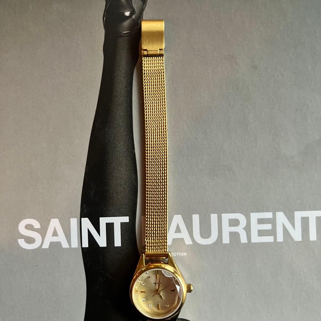 agate アガット　ゴールドメッシュ 腕時計