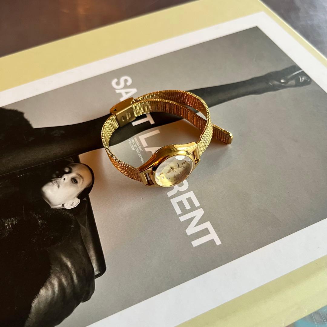 agate アガット　ゴールドメッシュ 腕時計