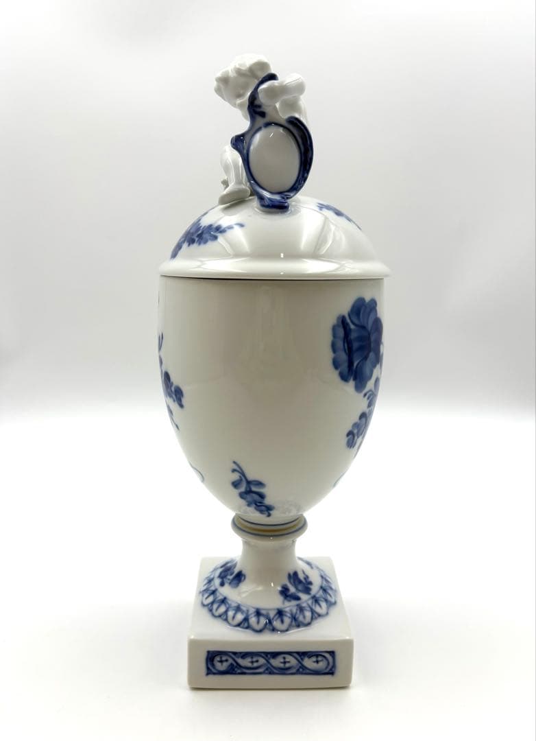 【美品】ロイヤルコペンハーゲン　ブルーフラワー 蓋付 ポプリポット　天使