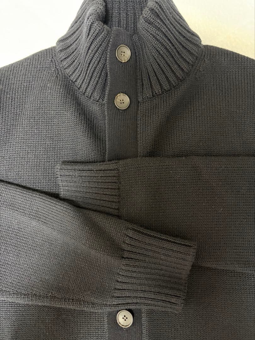 鎌倉シャツ スタンドカラーカーディガン エクストラファインメリノ ブラック 美品