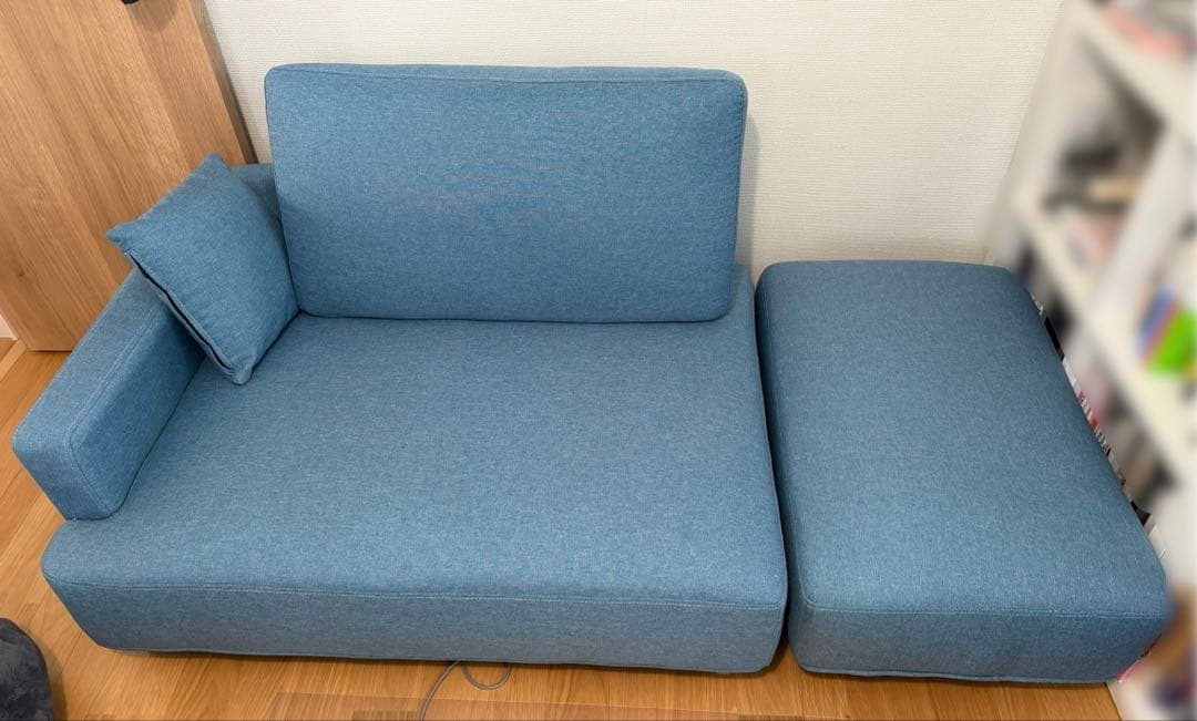 水色 2人掛けソファ