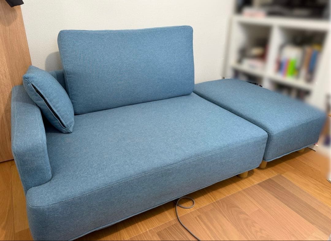 水色 2人掛けソファ