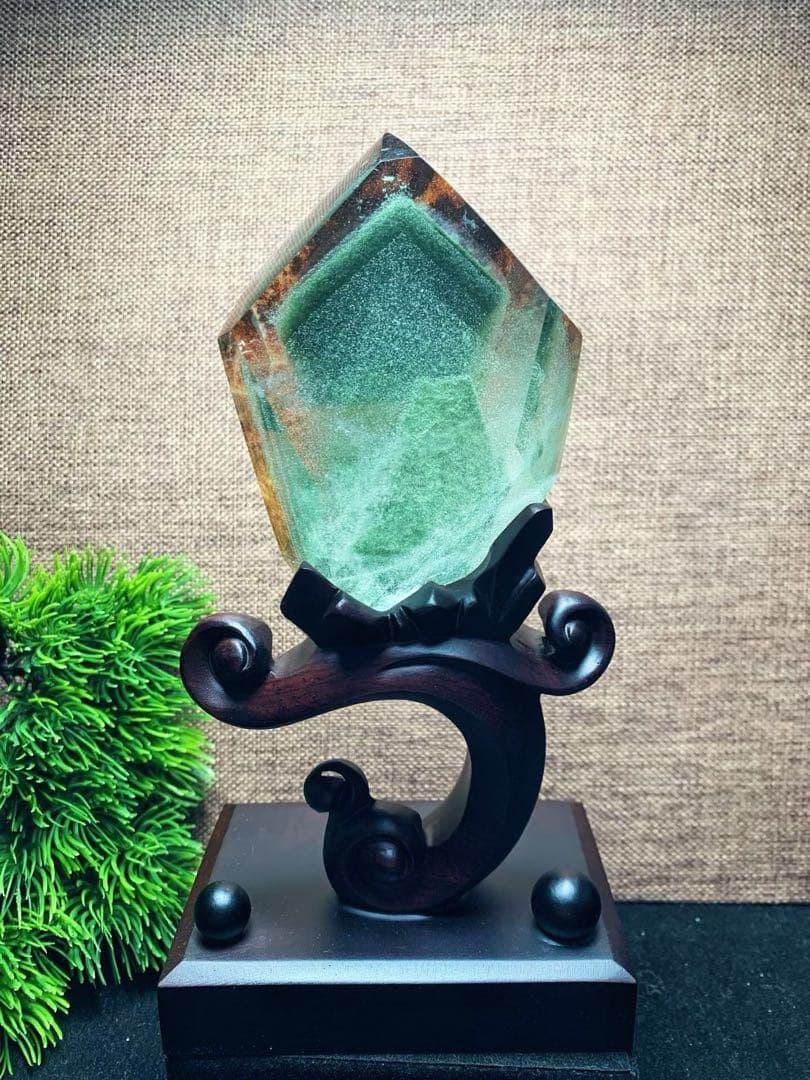 ⭐︎【天然】グリーン ガーデン クォーツ 置物 361.5g