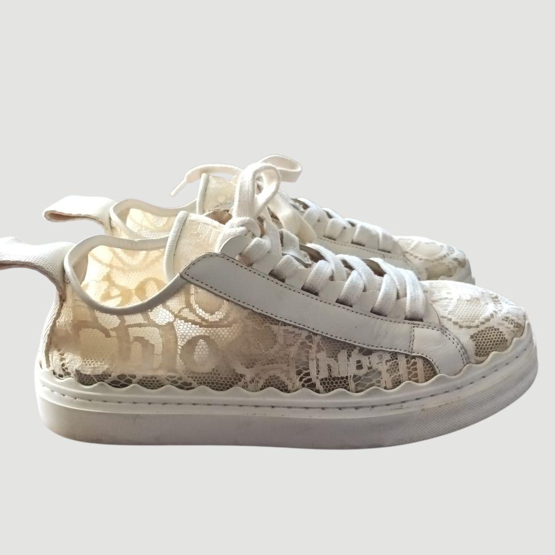 Chloe クロエ スニーカー レディース レース 24.5cm