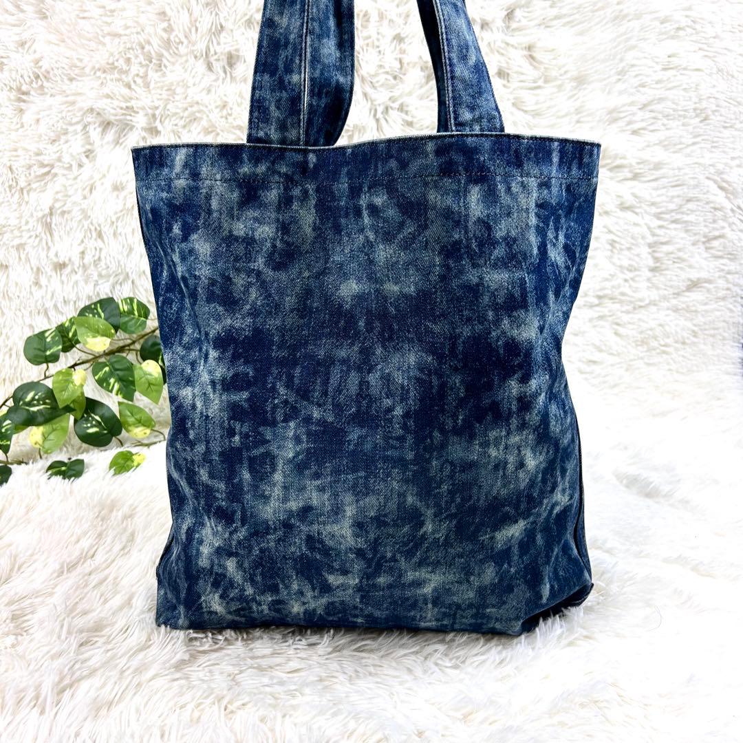 美品 ディーゼル デニムトートバッグ 大きい 肩掛け ケミカルウォッシュ 鞄