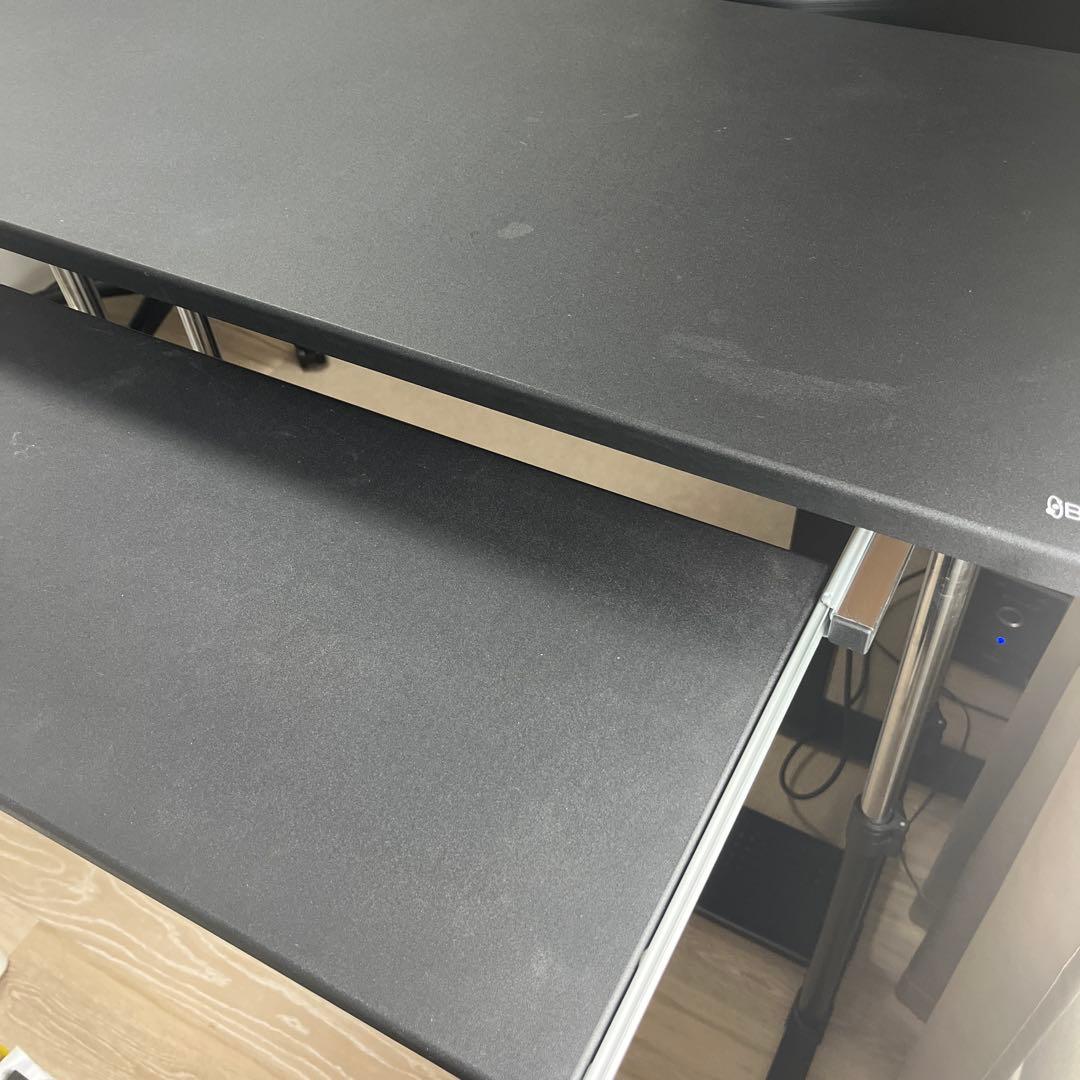 Bauhütte パソコンデスク 黒 引き出し付き