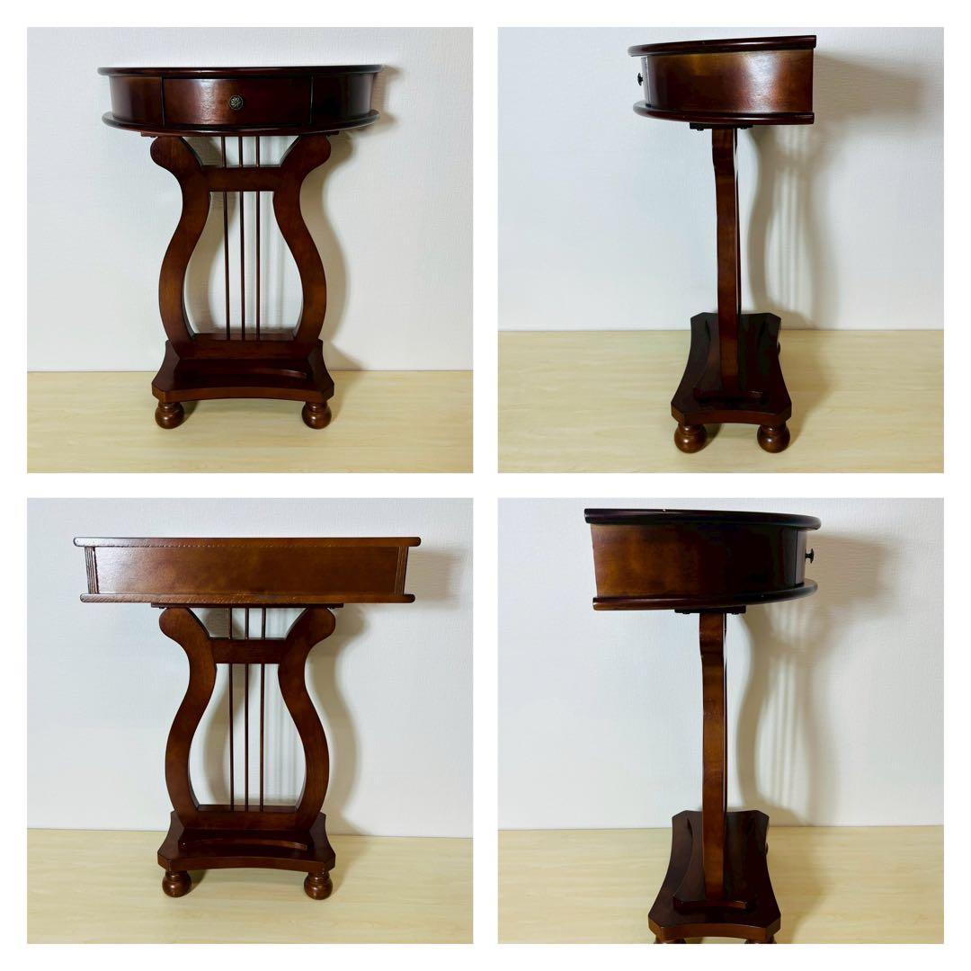 サイドテーブル コンソールテーブル ハープデザイン 半円