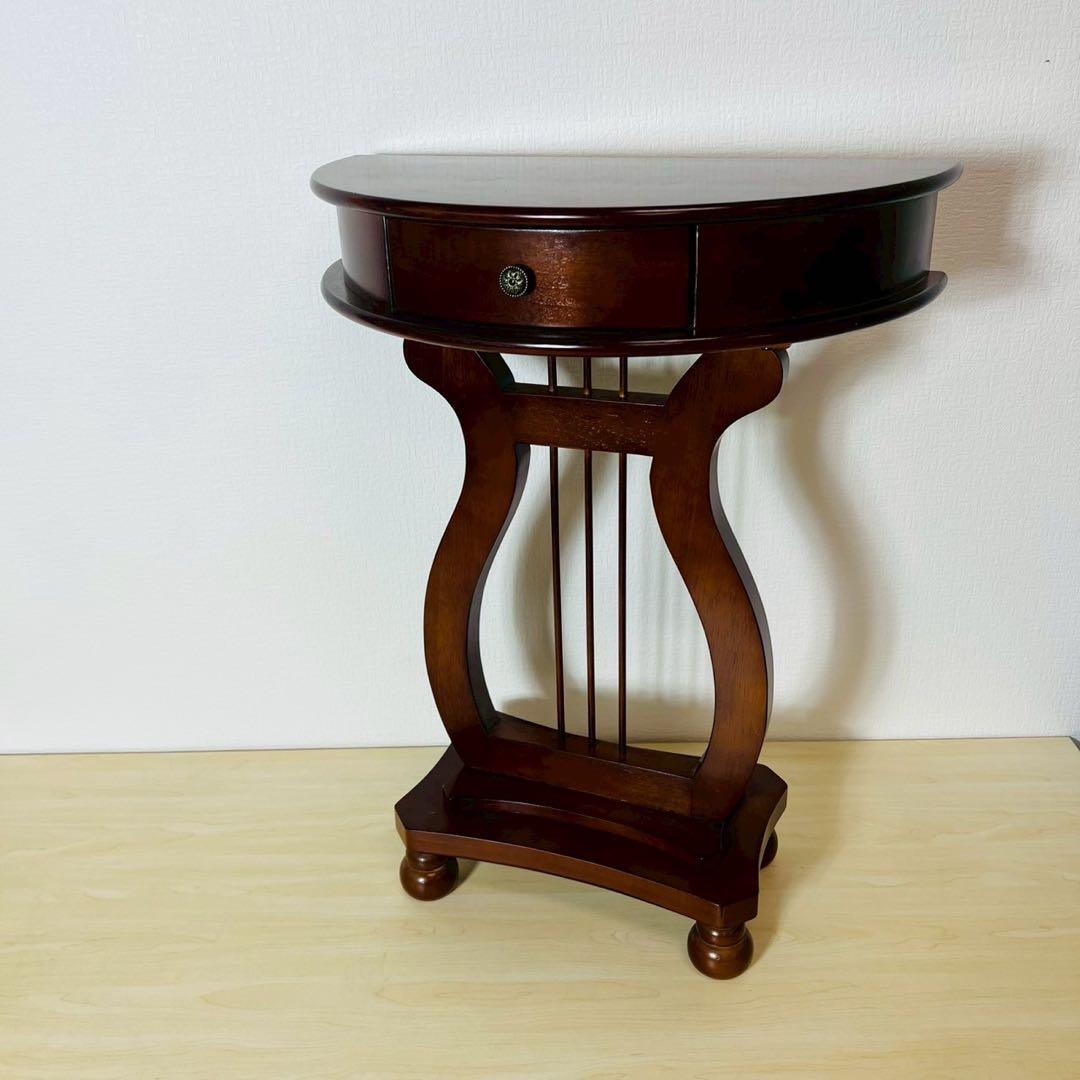 サイドテーブル コンソールテーブル ハープデザイン 半円