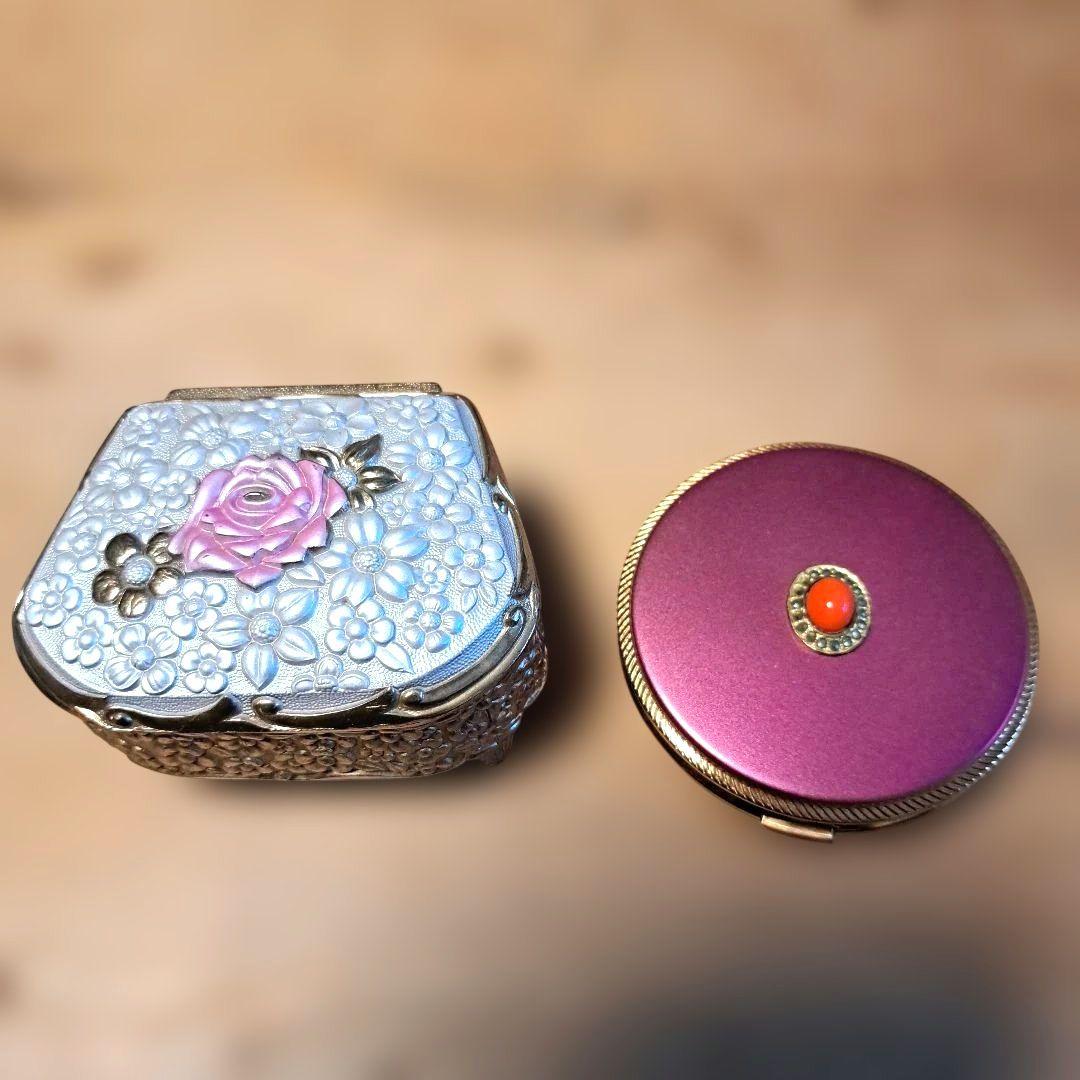 昭和 レトロ 小物入れ コンパクト アクセサリーケース 花柄 イタリア