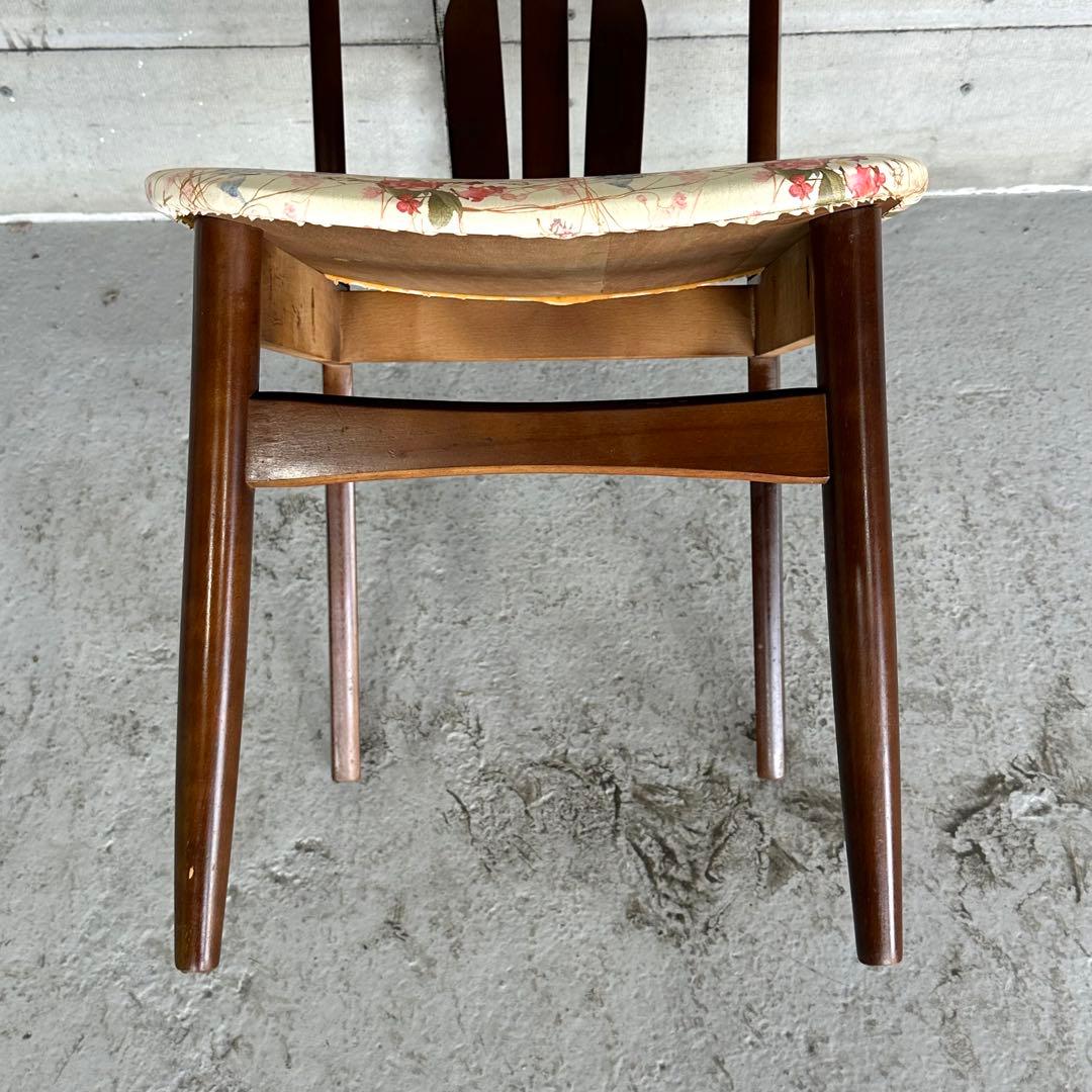 ✿80s✿ コイズミ ダイニングチェア 花柄座面木製 昭和レトロ ヴィンテージ