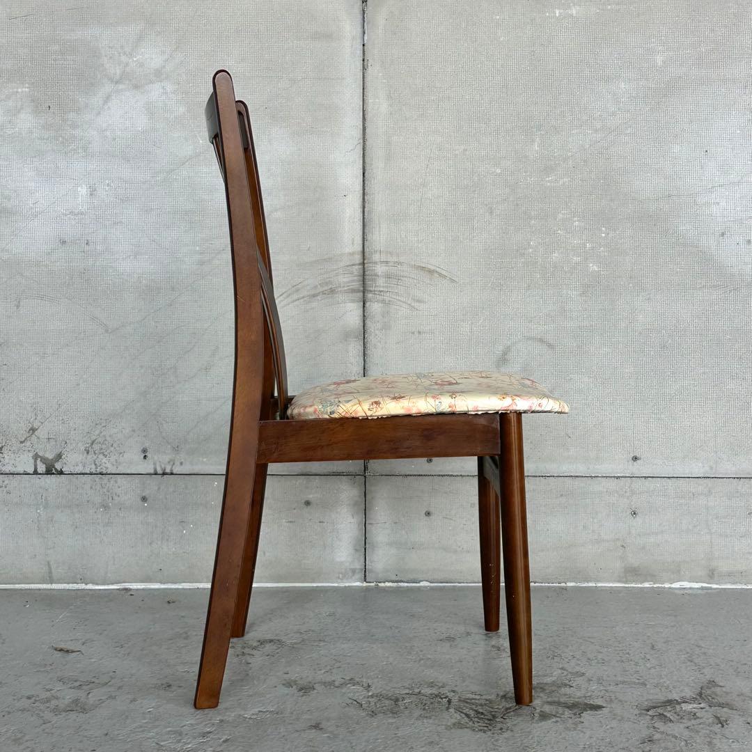 ✿80s✿ コイズミ ダイニングチェア 花柄座面木製 昭和レトロ ヴィンテージ
