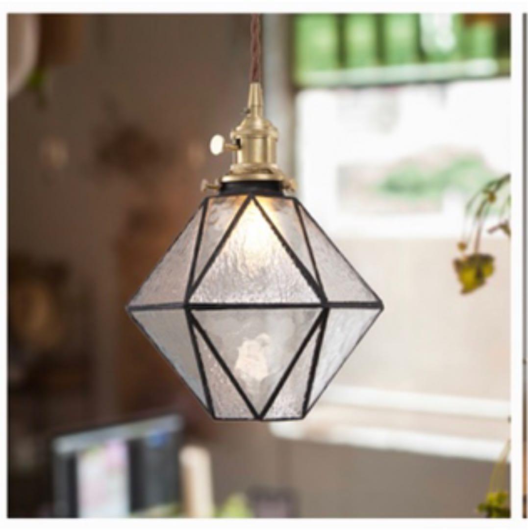 ペンダントライト　レトロ　ガラス　照明　トイレ　キッチン　階段