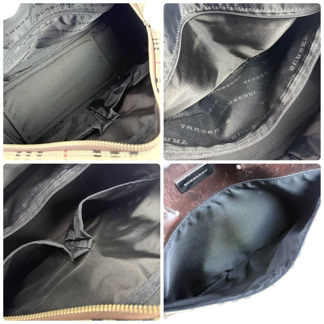 Burberry ミニボストンバッグ ロゴプレート キャンバス ノバチェック