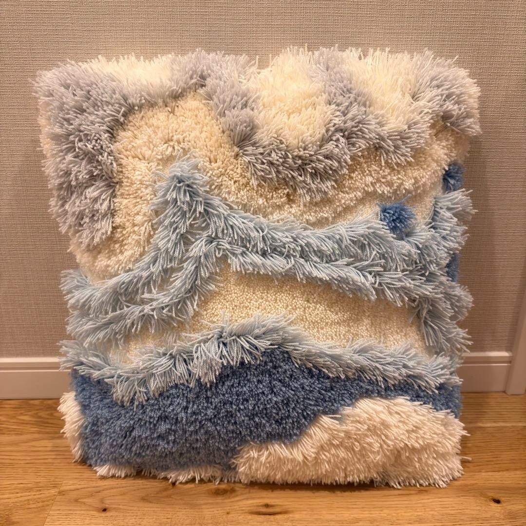 クッションカバー MIYOSHI RUG / RAGGED CUSHION COVE BLUE