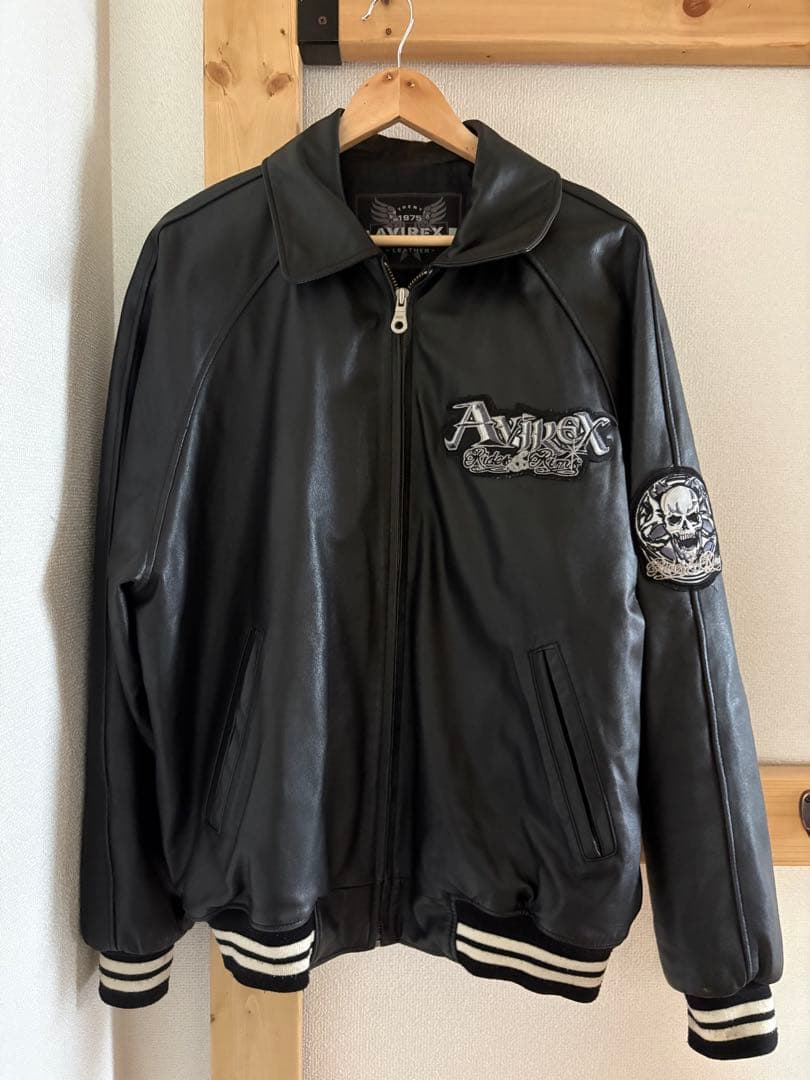 AVIREX レザージャケット XL ブラック