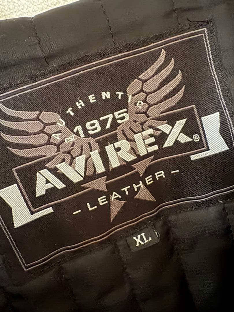 AVIREX レザージャケット XL ブラック