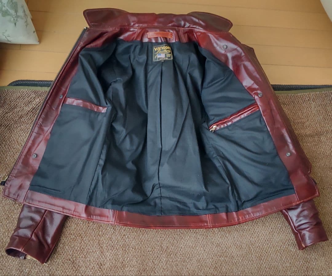 ☆希少サイズ32☆vansonシングルライダースジャケット オクタゴン