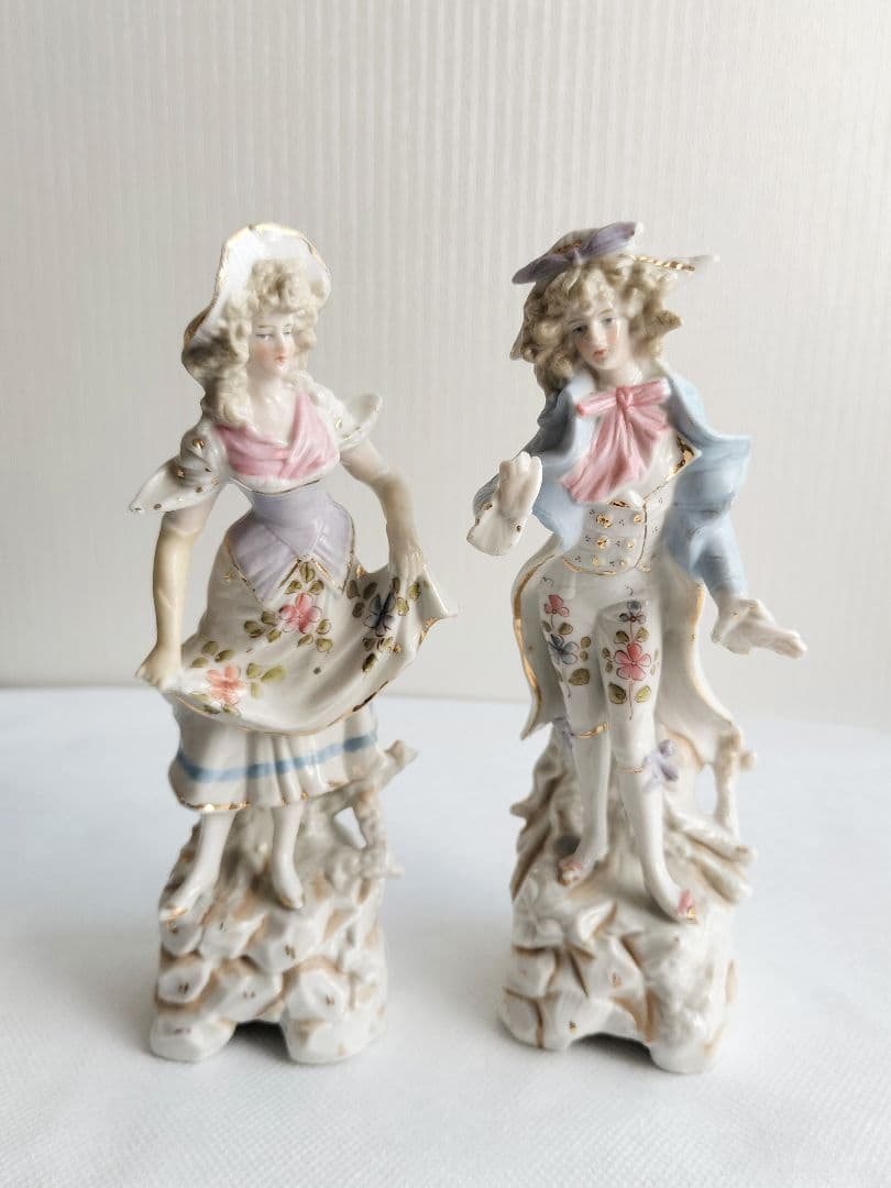 アンティーク ペア フィギュリン