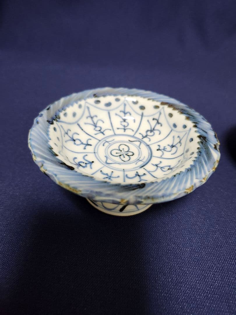 須田　菁華　安南　台皿　5個　九谷焼　染付　共箱　希少　茶道　小皿