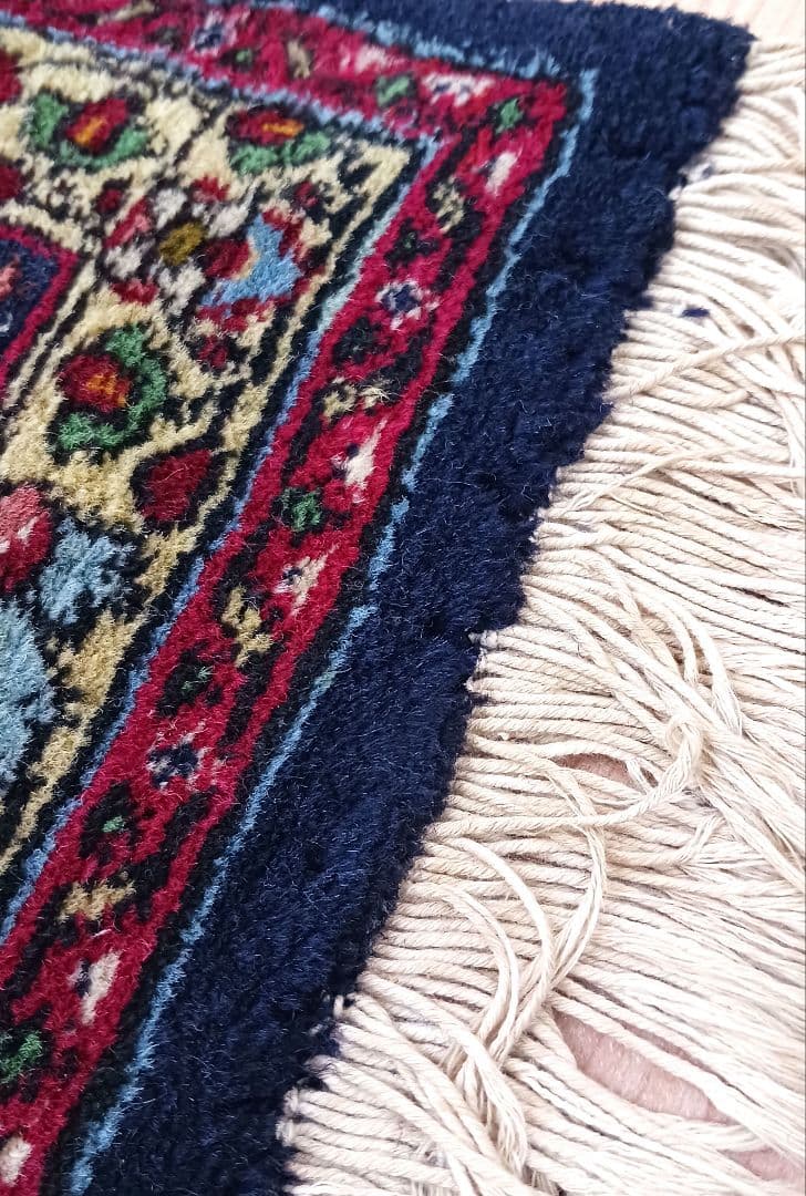 Y3286 トルコ絨毯 上質ウール 手織り 大判 216×296㎝ 小花柄