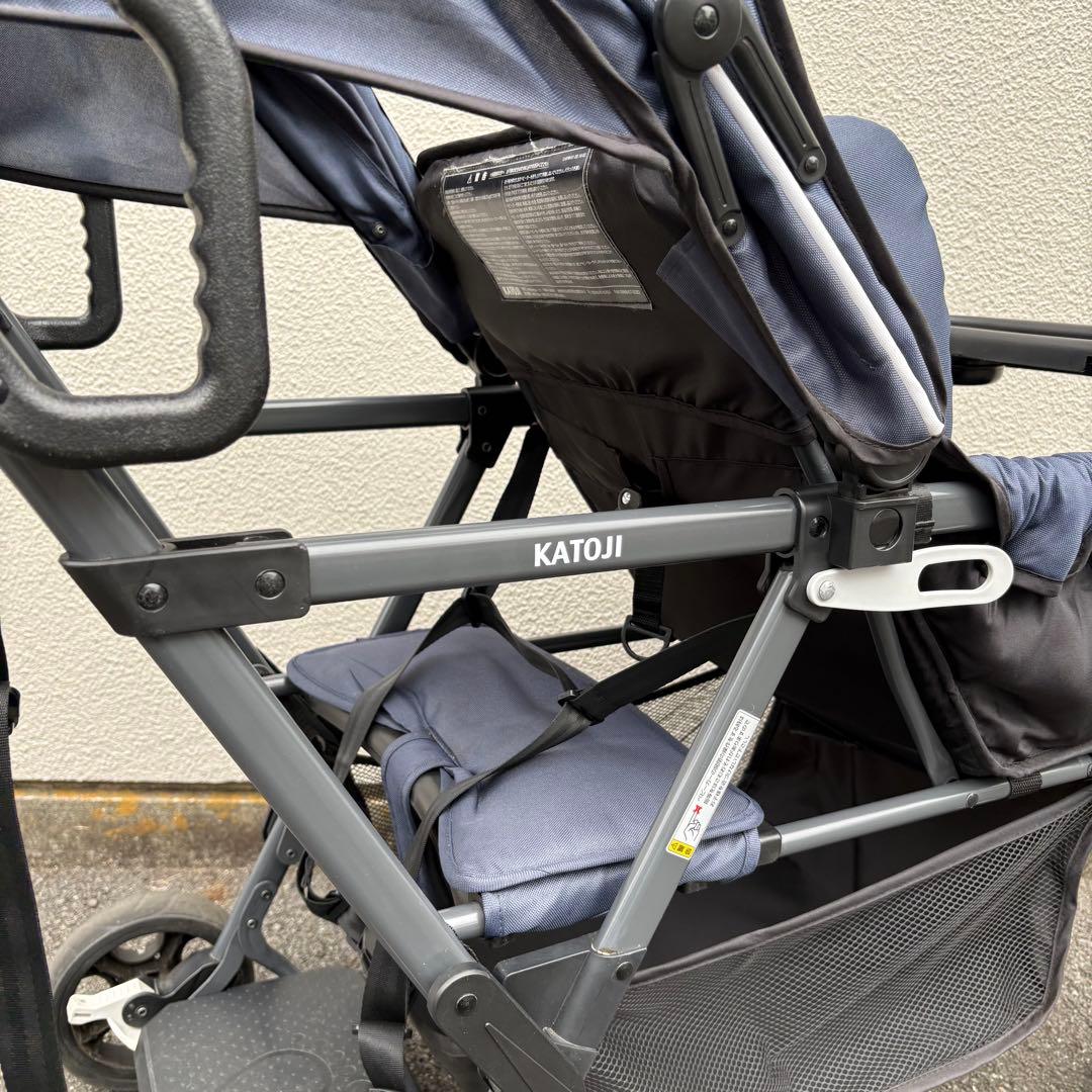 【ほぼ未使用】カトージ 2人乗り ベビーカー 2人でゴー レインカバー・説明書付