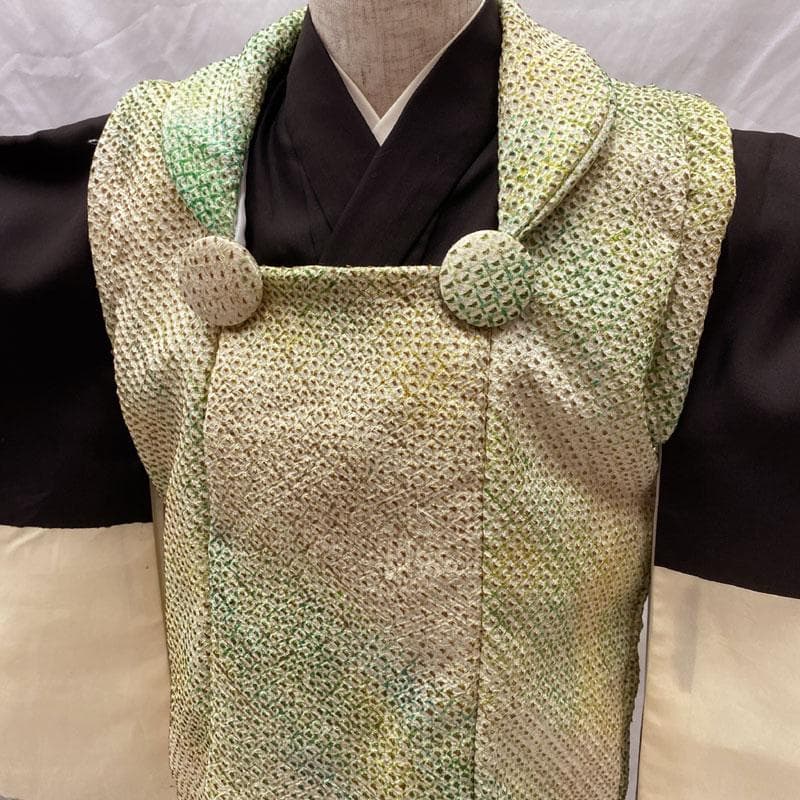 511ab9◎七五三 三歳 男の子 セミアンティーク着物&被布&長襦袢 黒◎