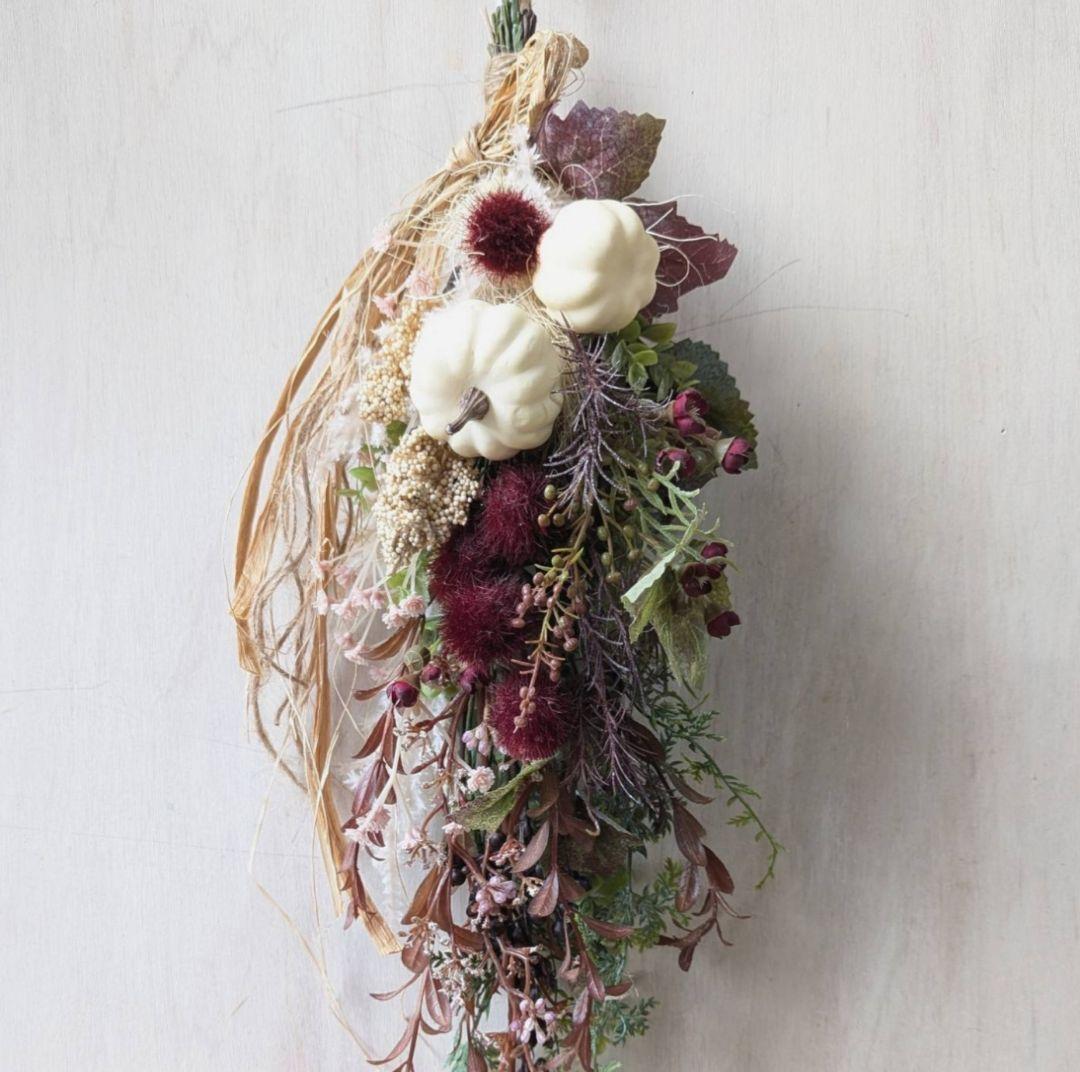 専用＊Halloween＊ホワイトパンプキン　フェイクスワッグ